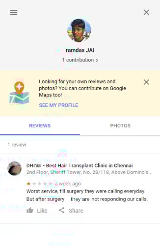 PRABAS VCARE HEALTH CLINIC hair transplant reviews & feedback