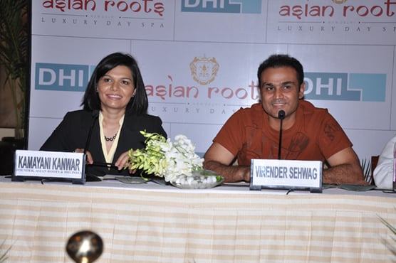 virender sehwag press confrence with DHI